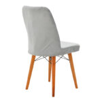 Vespera I velvet chair gray-walnut leg - Image 2