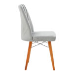 Vespera I velvet chair gray-walnut leg - Image 3