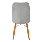 Vespera I velvet chair gray-walnut leg - Image 5