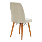 Vespera I velvet chair ecru-walnut leg - Image 2