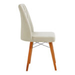 Vespera I velvet chair ecru-walnut leg - Image 3