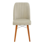 Vespera I velvet chair ecru-walnut leg - Image 4