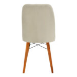 Vespera I velvet chair ecru-walnut leg - Image 5