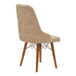 Elif  fabric chair beige-walnut leg 46x50x97cm - Image 2