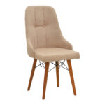 Elif  fabric chair beige-walnut leg 46x50x97cm