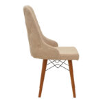 Elif  fabric chair beige-walnut leg 46x50x97cm - Image 3