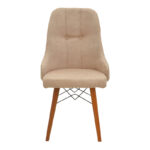Elif  fabric chair beige-walnut leg 46x50x97cm - Image 4