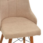 Elif  fabric chair beige-walnut leg 46x50x97cm - Image 6