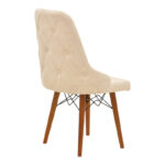 Elif  fabric chair ecru-walnut leg 46x50x97cm - Слика 2