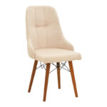 Elif  fabric chair ecru-walnut leg 46x50x97cm