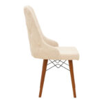 Elif  fabric chair ecru-walnut leg 46x50x97cm - Слика 3