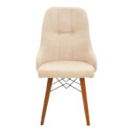 Elif  fabric chair ecru-walnut leg 46x50x97cm - Слика 4