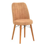 Chair Nevis I antique brown fabric-walnut leg