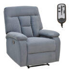 Armchair relax with massage mechanism Terpsi grey velvet 80x94x100cm.