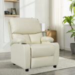 Armchair relax with cupholder Gartia pu in cream color 79x94x102cm - Слика 2
