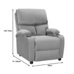 Armchair relax with cupholder Gartia pu in cream color 79x94x102cm - Слика 4