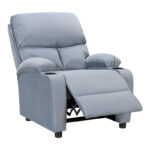 Armchair relax with cupholder Gartia velvet in grey color 79x94x102cm - Слика 3