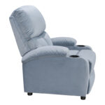 Armchair relax with cupholder Gartia velvet in grey color 79x94x102cm - Слика 4