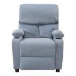 Armchair relax with cupholder Gartia velvet in grey color 79x94x102cm - Слика 5