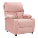 Фотелја релакс со држач за чаши Gartia velvet во боја на скапано јаболко 79x94x102 см