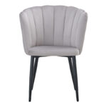 Chair Esme metal black legs - velvet in grey color 61x55x84cm - Image 2