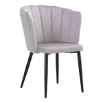 Chair Esme metal black legs - velvet in grey color 61x55x84cm