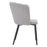 Chair Esme metal black legs - velvet in grey color 61x55x84cm - Image 3