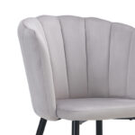 Chair Esme metal black legs - velvet in grey color 61x55x84cm - Image 5