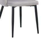 Chair Esme metal black legs - velvet in grey color 61x55x84cm - Image 6