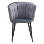 Esme chair anthracite velvet-leg black metal 61x55x84cm - Слика 2