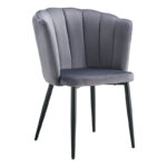Esme chair anthracite velvet-leg black metal 61x55x84cm