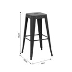 Bar stool Utopia metal grey 42x42x76cm - Слика 5
