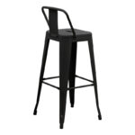 Bar stool with backrest Utopia metal black 42x42x97cm - Image 2