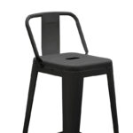 Bar stool with backrest Utopia metal black 42x42x97cm - Image 5