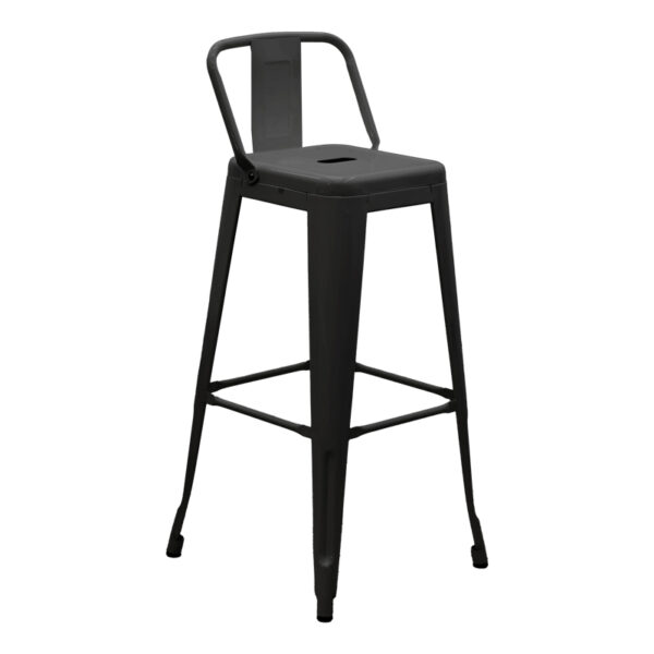 Bar stool with backrest Utopia metal black 42x42x97cm