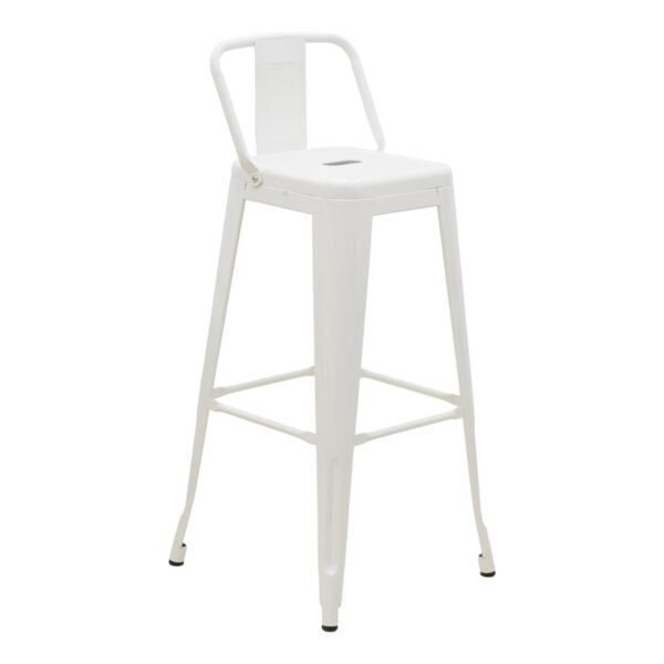 Bar stool with backrest Utopia metal white 42x42x97cm