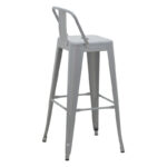 Bar stool with backrest Utopia metal grey matte 42x42x97cm - Image 2