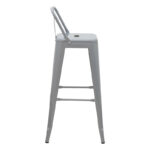 Bar stool with backrest Utopia metal grey matte 42x42x97cm - Image 3
