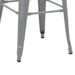 Bar stool with backrest Utopia metal grey matte 42x42x97cm - Image 6