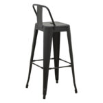 Bar stool with backrest Utopia metal black matte 42x42x97cm - Слика 2