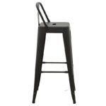 Bar stool with backrest Utopia metal black matte 42x42x97cm - Слика 3