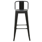 Bar stool with backrest Utopia metal black matte 42x42x97cm - Слика 4