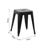 Stool Utopia metal grey matte 30x30x45cm - Image 5