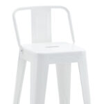 Mid-height bar stool with back Utopia metal in white shade 42x42x86cm - Image 2
