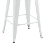 Mid-height bar stool with back Utopia metal in white shade 42x42x86cm - Image 3