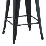 Mid-height Bar stool with backrest Utopia metal black matte 42x42x86cm - Image 3
