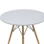 Dining table Julita MDF top white-natural legs D80x73cm - Слика 3