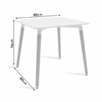 Dining table Natali MDF top black-natural legs 80x80x76cm - Слика 3