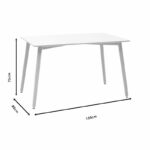 Dining table Natali MDF top white-natural legs 120x80x76cm - Слика 6