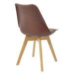 Chair Gaston PP-PU brown-natural leg 48x55x83cm - Image 2